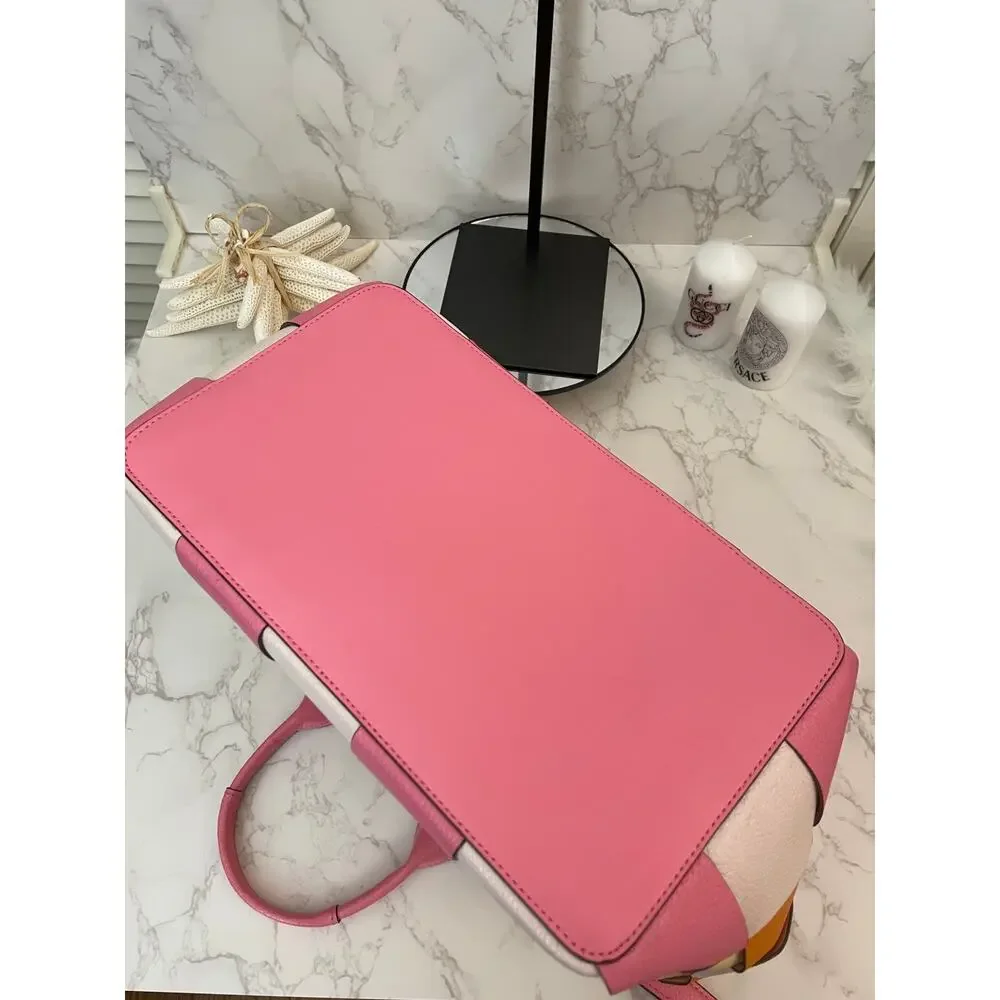 Kate Spade Basket Woven Leather Tote Detachable Crossbody Strap Like New - Picture 11 of 12